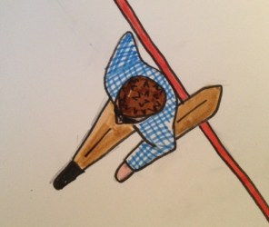 In case this is unclear: That is a man stepping over the line.