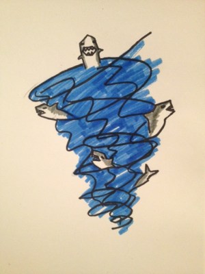 I couldn't bring myself to actually draw what a sexnado would look like... so I went with the sharks. 